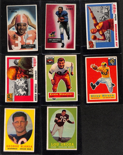 Lot of (26) 1955-1958 Bowman and Topps Football Cards w. 1955 Bowman John Henry Johnson